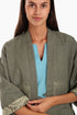 Embroidered short jacket in cotton with 3/4 sleeves
